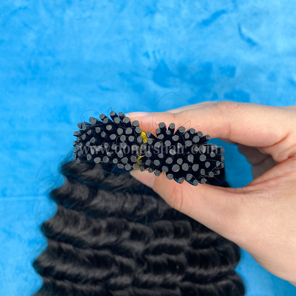 Donors Mink I Tip Deep Wave Hair Extension 100 roots/pack