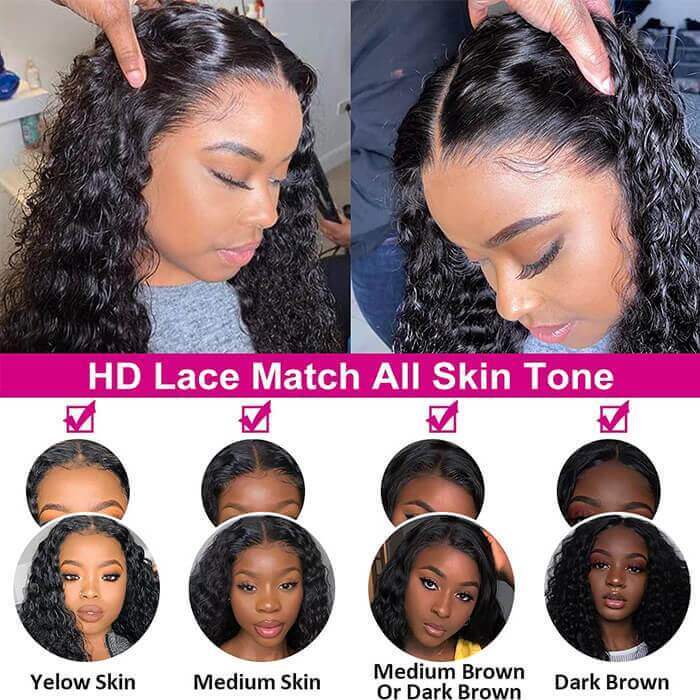 Donors 13*4 Lace Front HD Lace Wigs Deep Wave 5*5/4*4 Transparent Closure Wigs