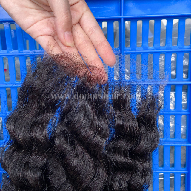 Donors Indian Curly Raw Hair 5x5 HD Lace Closure