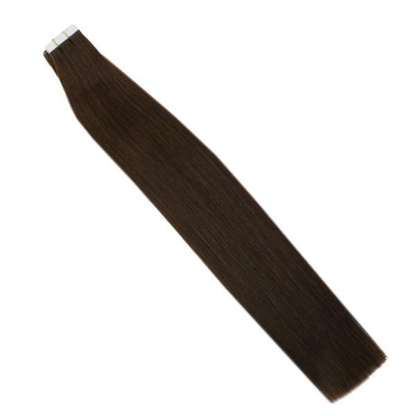 Donors 16"-30" Tape in Hair Extensions Darkest Brown Color #2  20pcs/pack