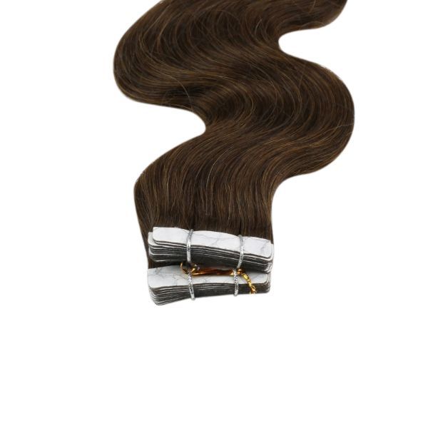 Donors 18"-30"  Tape in Hair Extensions Darkest Dark Brown Body Wave #2 50g/pack
