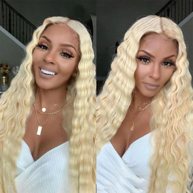 Donors 613 Blonde Color Deep Wave 4x4 Transparent Lace Closure