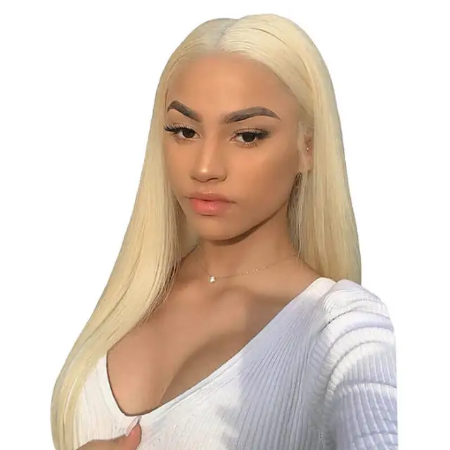 Donors #613 Blonde Color Straight Hair 13x4 Transparent Lace Frontal