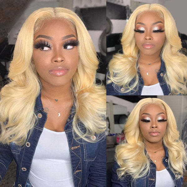 Donors #613 Blonde Body Wave Transparent Lace Frontal Pre-made Wig