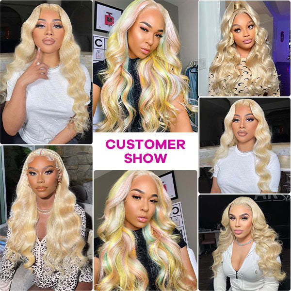 Donors #613 Blonde Body Wave Transparent Lace Frontal Pre-made Wig