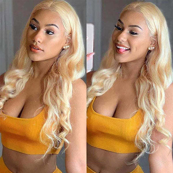 Donors #613 Blonde Body Wave Transparent Lace Frontal Pre-made Wig