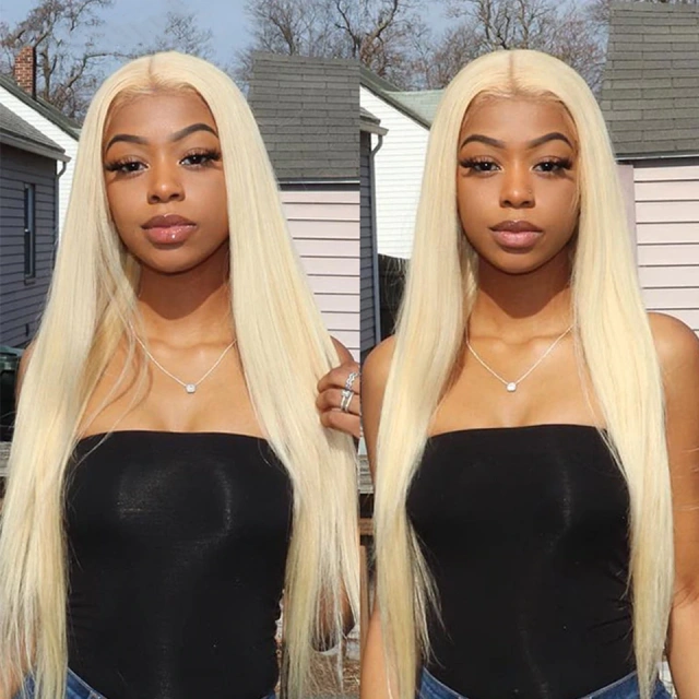 Donors#613 Blonde Straight Transparent Lace Frontal Pre-made Wig