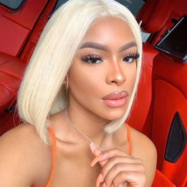 Donors #613 Blonde Straight Bob Frontal Transparent Lace Wig