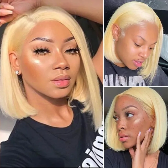 Donors #613 Blonde Straight Bob Frontal Transparent Lace Wig