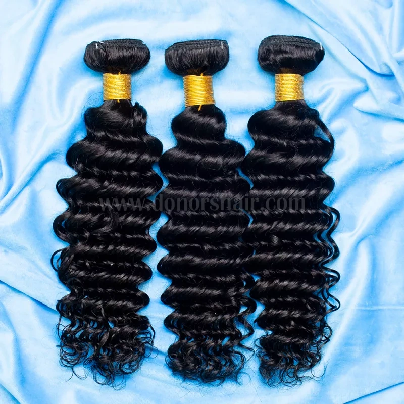 Donors 12A Mink Hair Deep Wave 100% Unprocessed Human Hair 3 Bundles