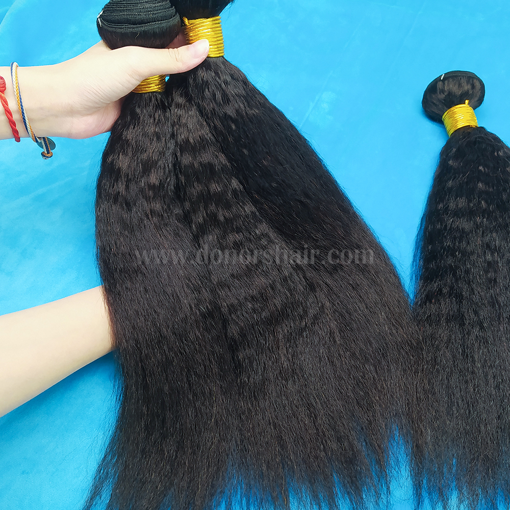 Donors 12A Mink Hair Kinky Straight 3 Bundles 100% Unprocessed Human Hair