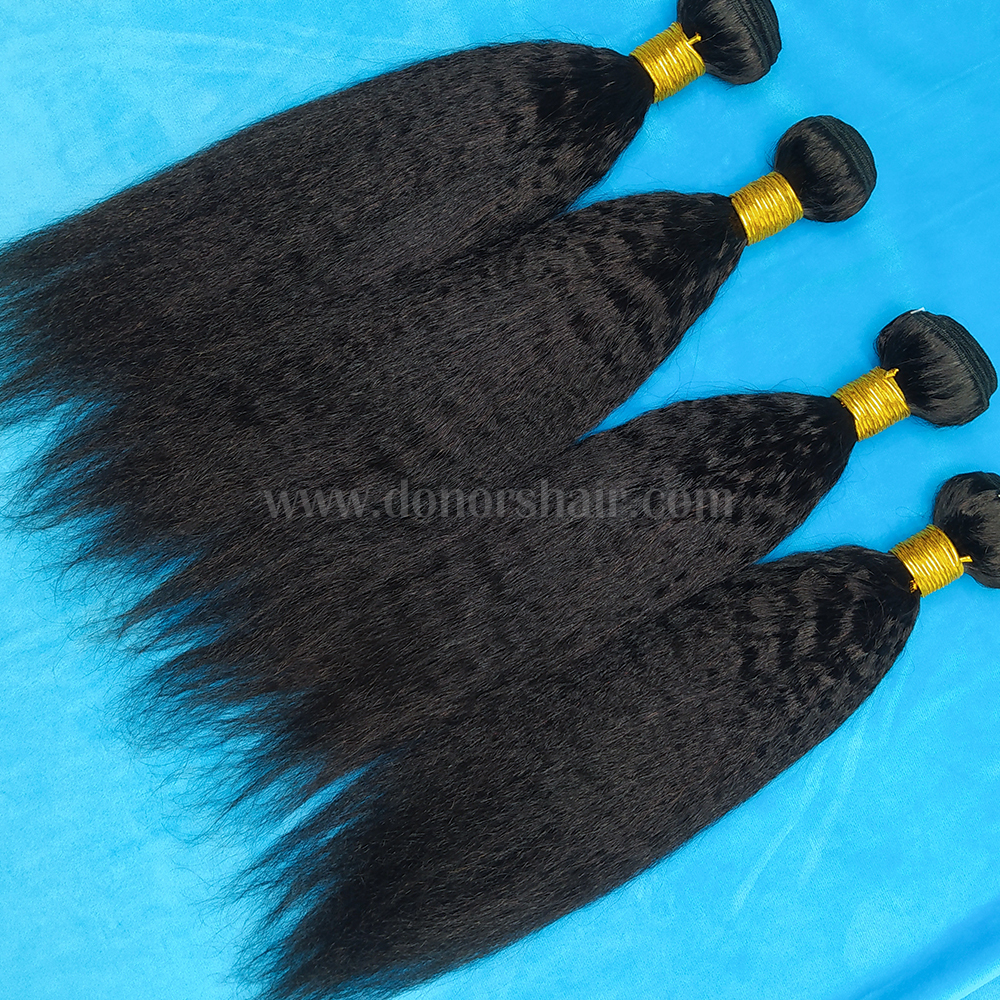 Donors 12A Mink Hair Kinky Straight 3 Bundles 100% Unprocessed Human Hair