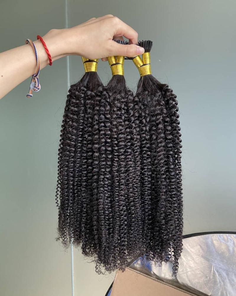 Donors Mink I Tip Kinky Curly Hair Extension100 roots/pack