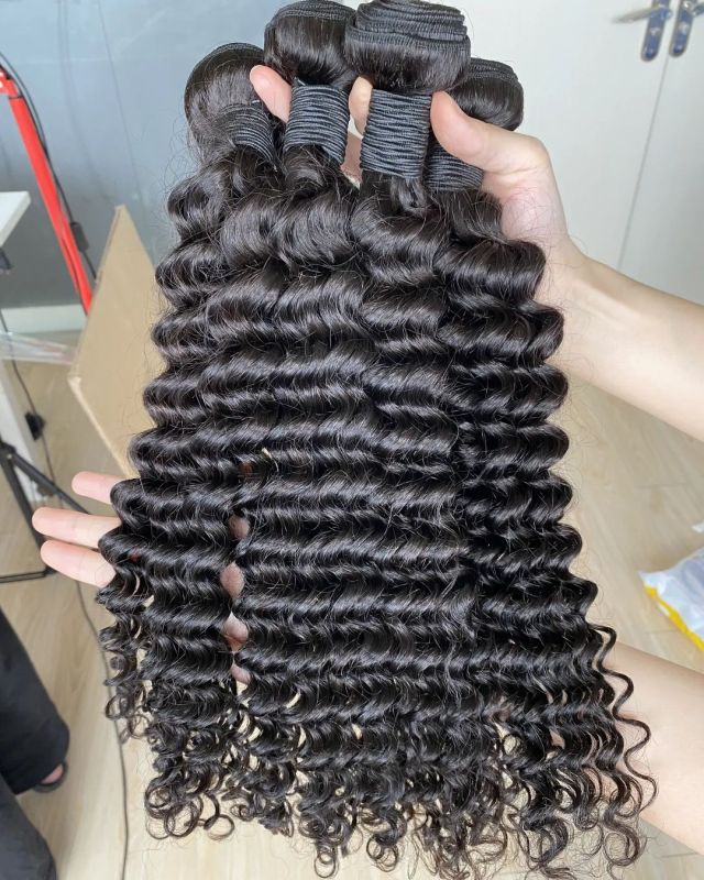 Donors Mink Hair Deep Wave Unprocessed 3 Bundles Deal for Black Women