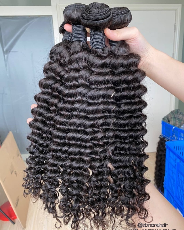 Donors Mink Hair Deep Wave Unprocessed 3 Bundles Deal for Black Women