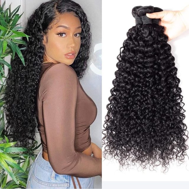Donors Mink Hair Jerry Curly 3 Bundles Deal 100% Natural Human Hair Weaves