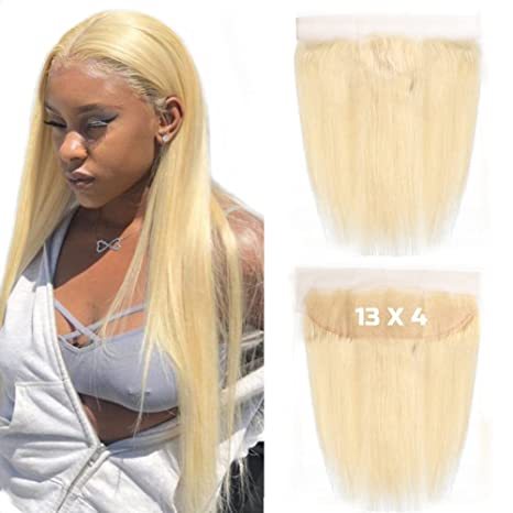 Donors #613 Blonde Color Straight Hair 13x4 Transparent Lace Frontal