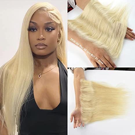 Donors #613 Blonde Color Straight Virgin Hair 13x4 HD Lace Frontal