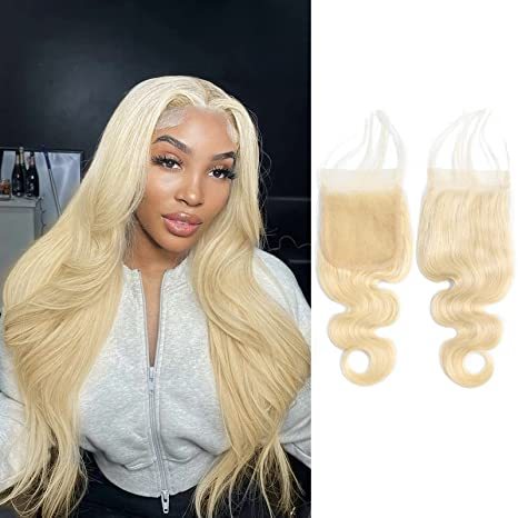 Donors Blonde #613 Color Body Wave 5x5 Transparent Lace Closure