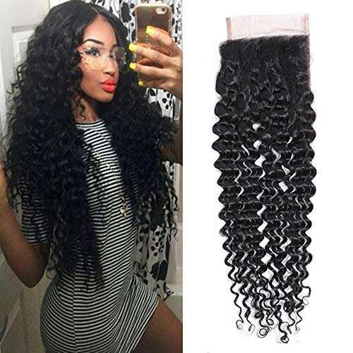Donors Mink Hair Deep Wave 4x4 Transparent Lace Closure