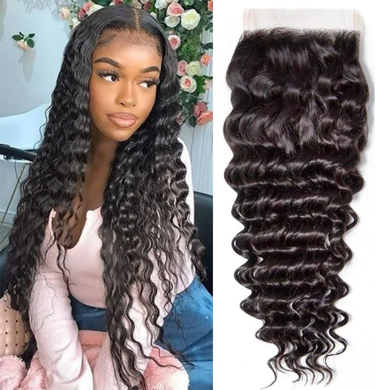 Donors Mink Hair Loose Deep 4x4 Transparent Lace Closure
