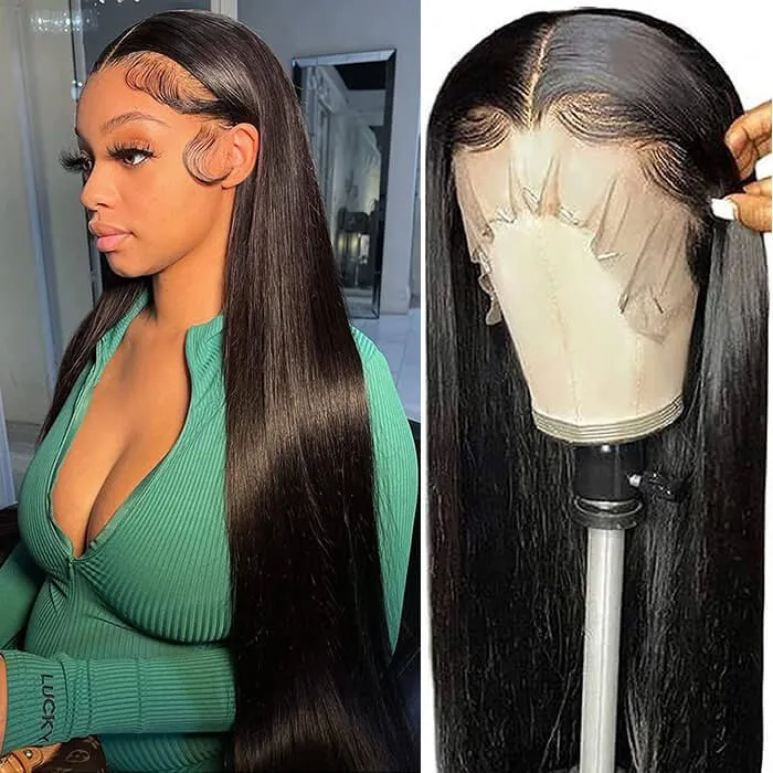Donors Straight Hair 13x6 Frontal Transparent Lace Pre-made Wig