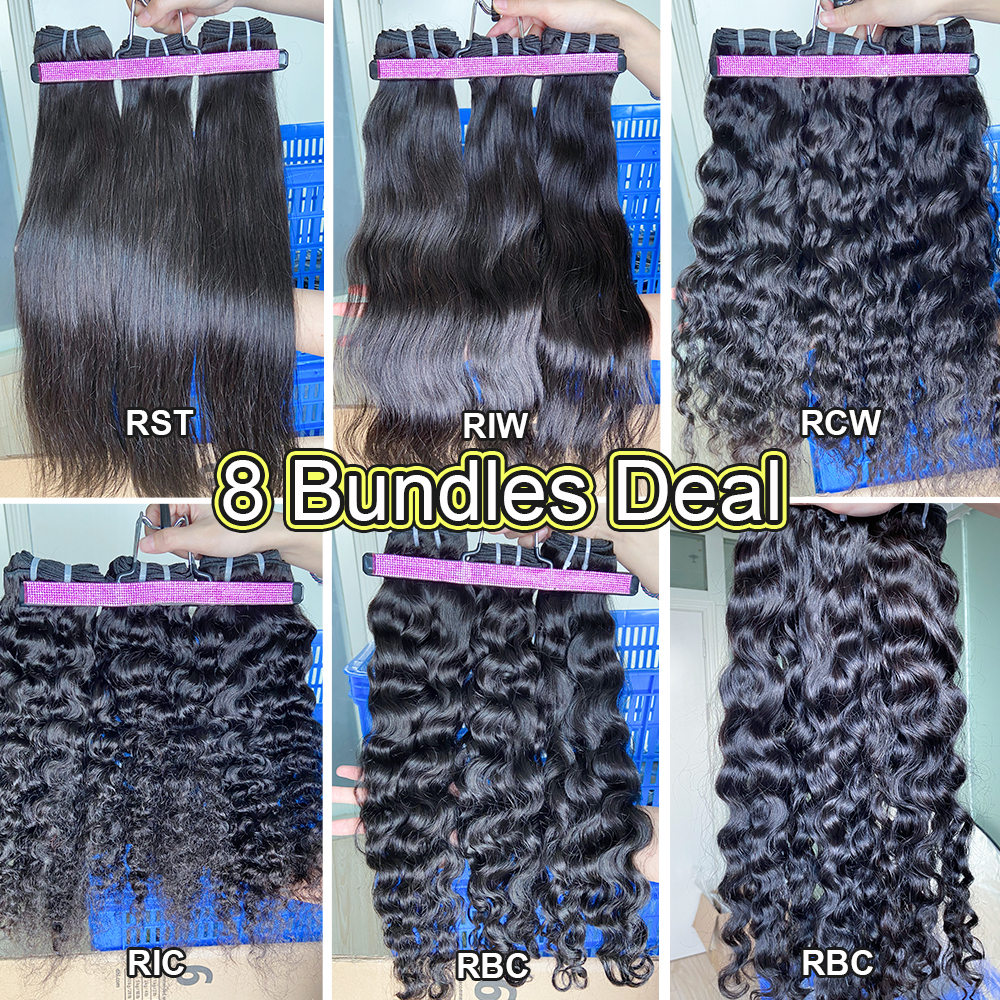 Donors Unprocessed Raw Hair Weaves 8 Bundles Deal Free Shipping