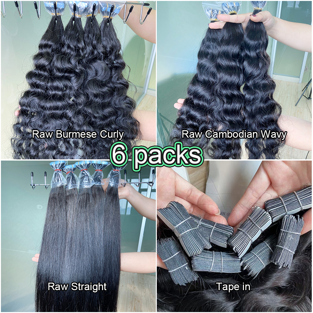 Donors High Quality Raw Hair Tape Ins Extension 6 Packs Free Shipping