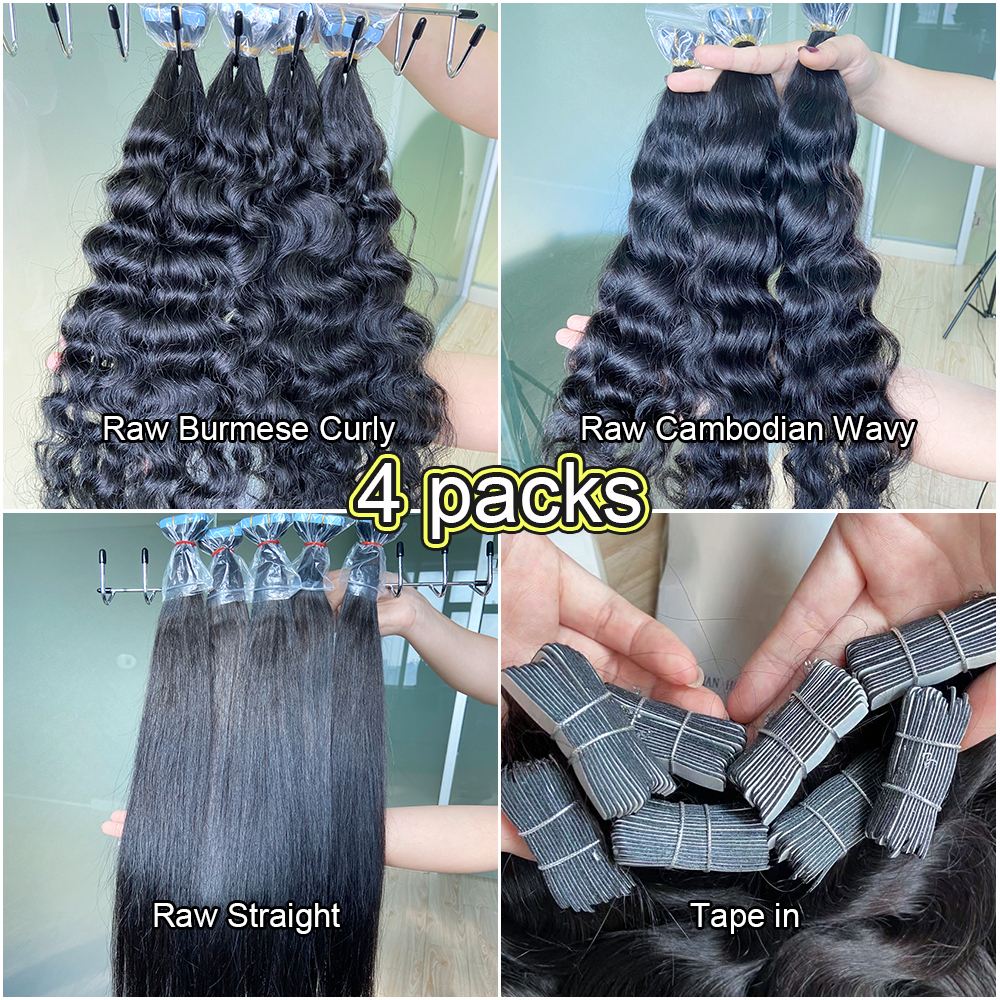 Donors Best Wholesale Tape Ins Raw Hair Extension 4 Packs Free Shipping