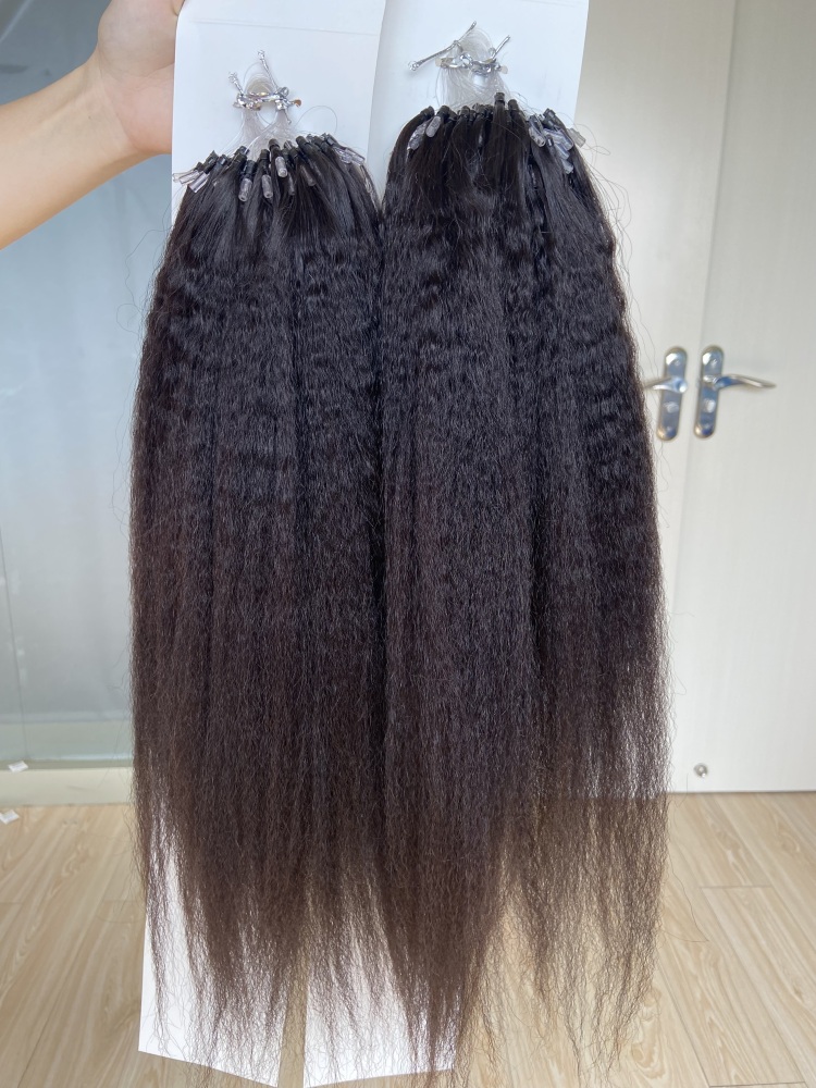 Donors 18"-30" Kinky Straight Micro Link Human Hair Extensions