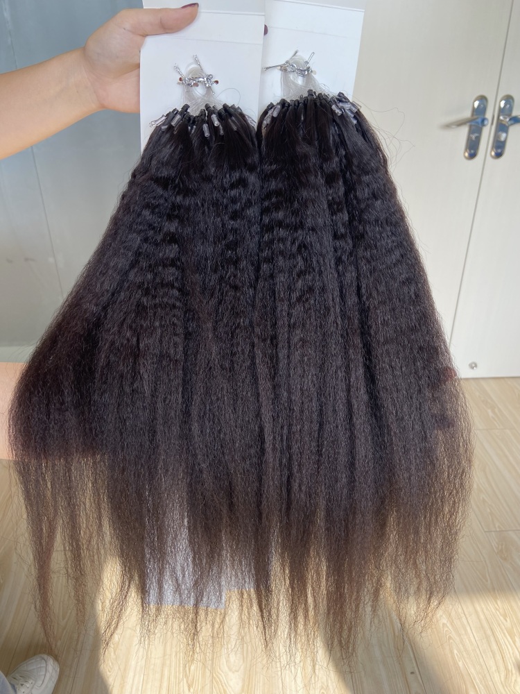 Donors 18"-30" Kinky Straight Micro Link Human Hair Extensions