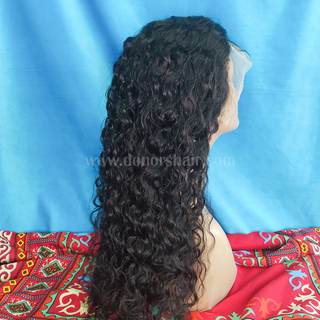 Donors Water Wave 12A Mink Hair 13x4 Transparent Lace Frontal Customize Wig