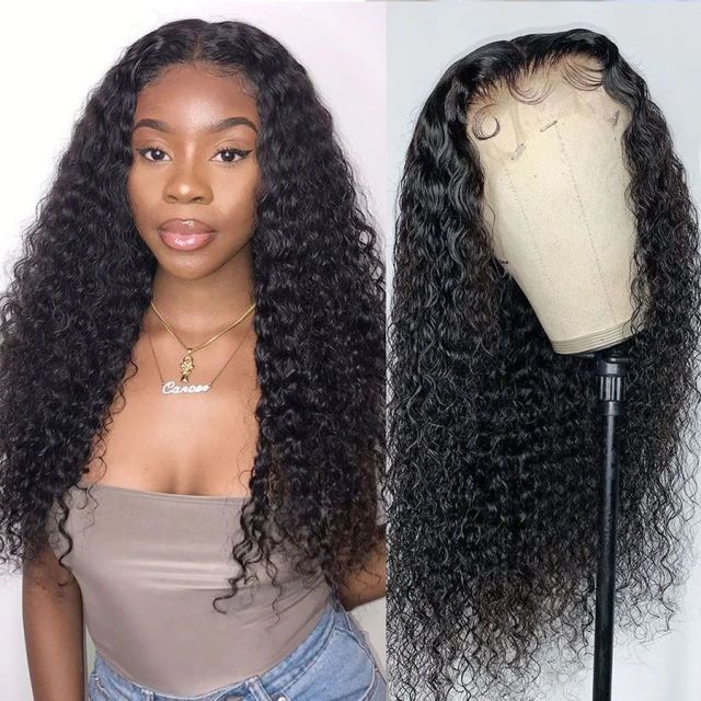 Donors Mink Hair 4x4 Curly Transparent Lace Closure Customize Wig