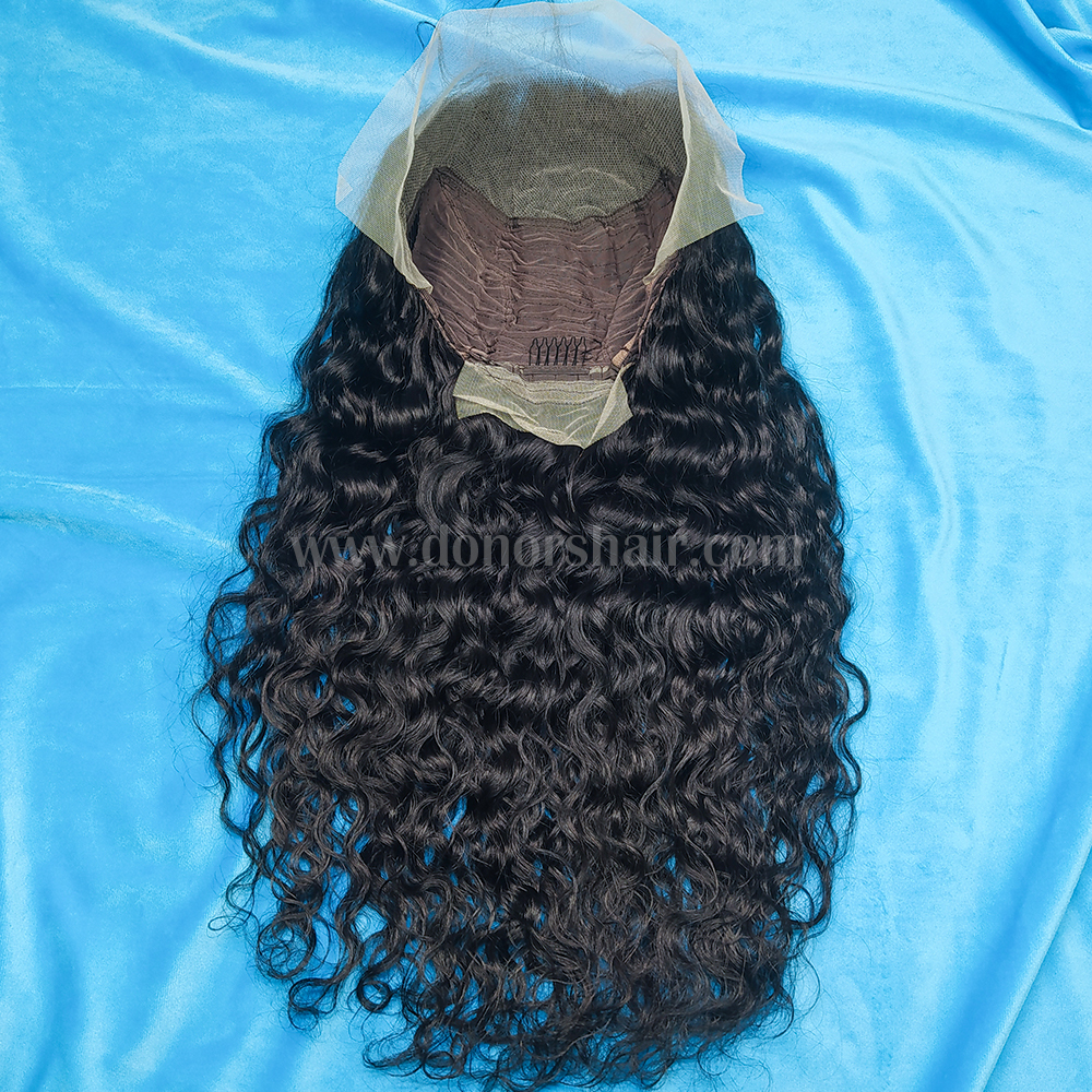 Donors Water Wave 12A Mink Hair 13x4 Transparent Lace Frontal Customize Wig