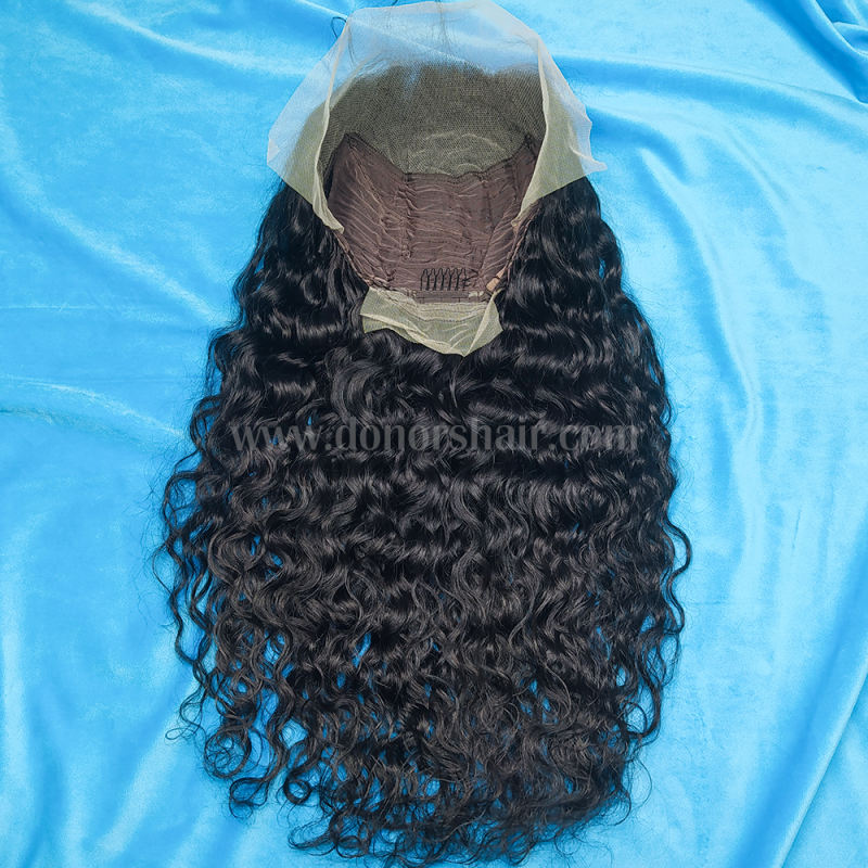 Donors Water Wave 12A Mink Hair 13x4 Transparent Lace Frontal Customize Wig