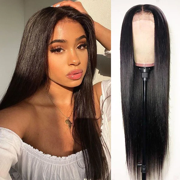 Donors Mink Hair 4x4 Straight Transparent Lace Closure Customize Wig