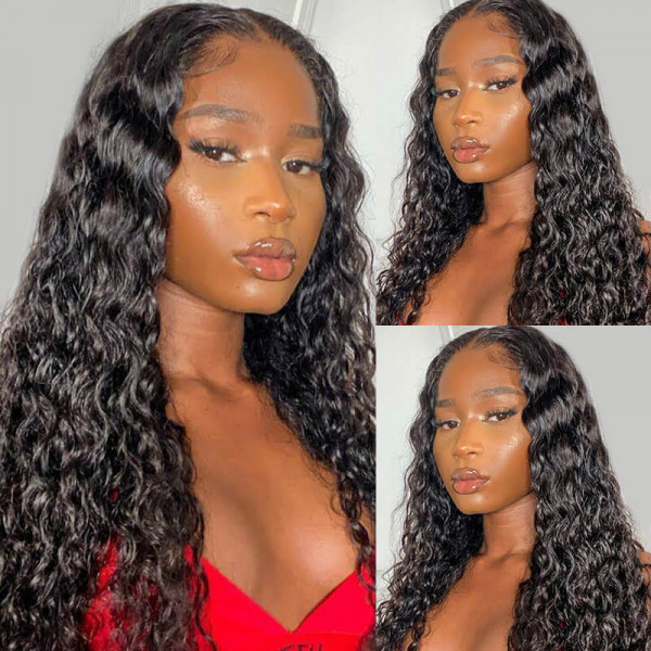 Donors Mink Hair Water Wave 4x4 HD Lace Closure Customize Wig