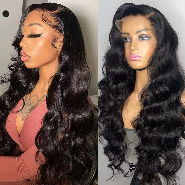 Donors Mink Hair Body Wave 13*4 13*6 Full Frontal pre made 100% Human Hair Wig