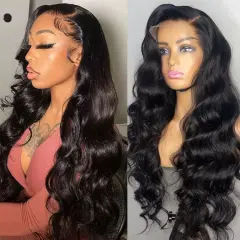 Donors Mink Hair Body Wave 13*4 13*6 Full Frontal pre made 100% Human Hair Wig