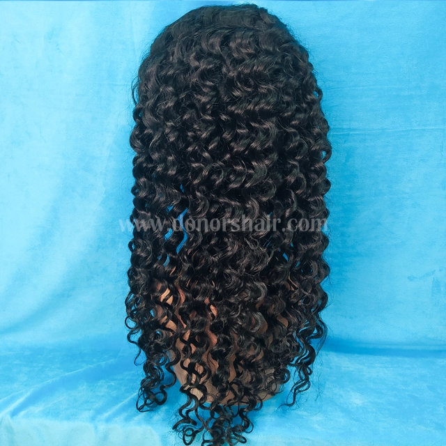 Donors Deep Wave Mink Hair 5x5 Transparent Lace Closure Customize Wig