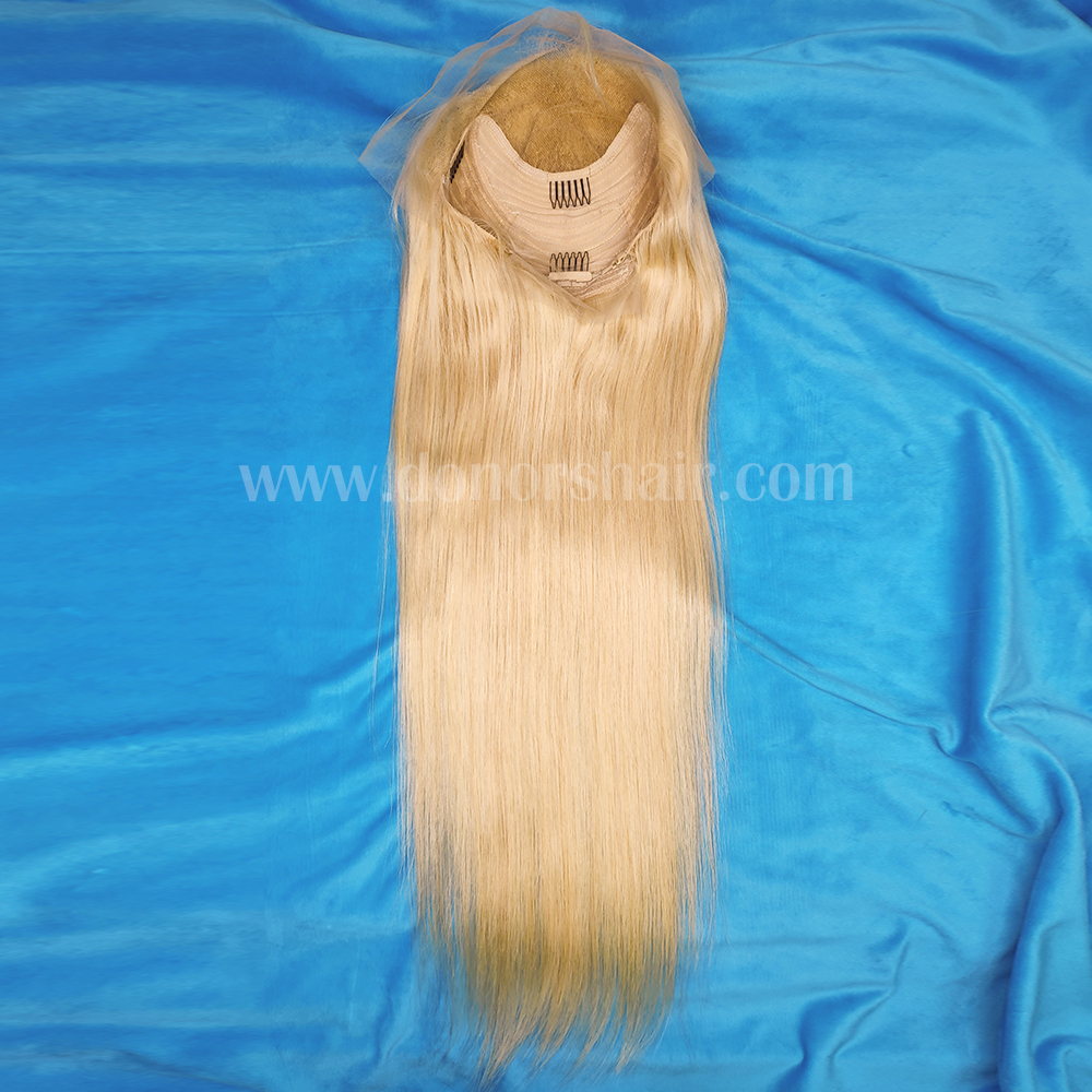 Donors#613 Blonde 13x4 Transparent Lace Frontal Wig 6 Pcs Free Shipping