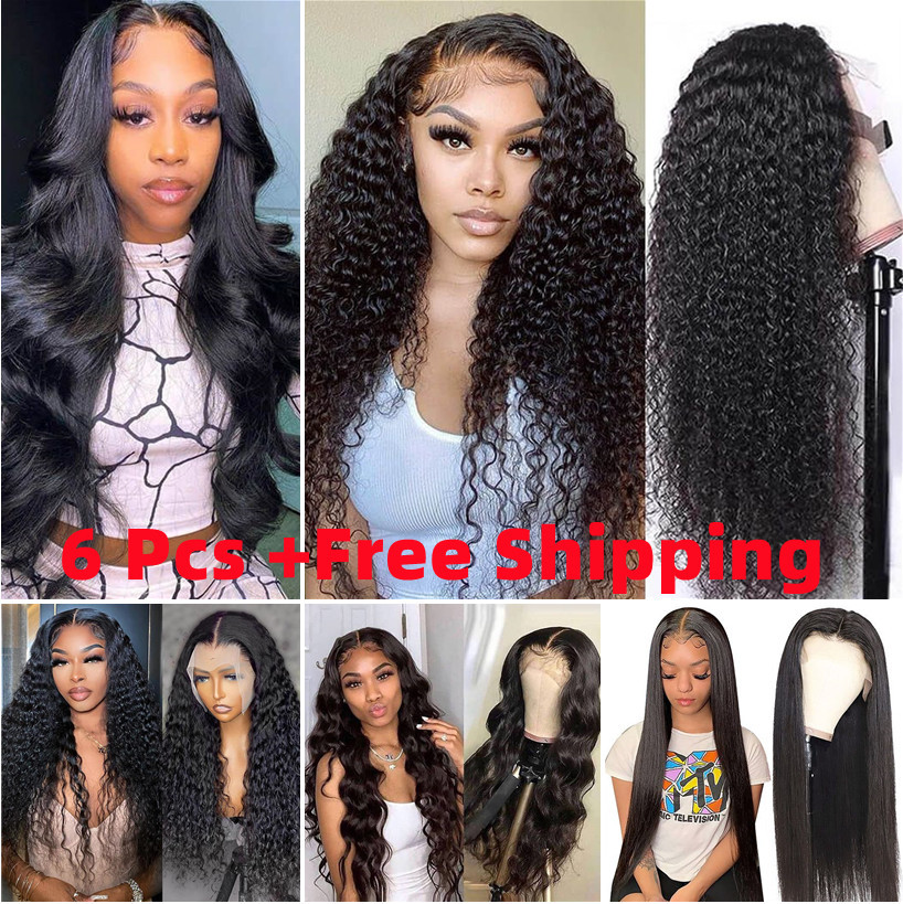 Donors Affordable Mink Hair 13x4 Transparent Lace Frontal Wig 6 Pcs Free Shipping