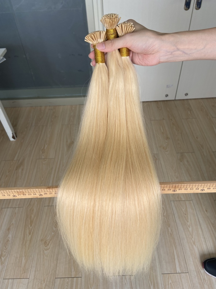 Donors #613 Blonde Color I Tip Straight Hair Extension 100 roots/pack
