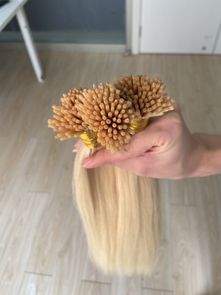 Donors #613 Blonde Color I Tip Straight Hair Extension 100 roots/pack