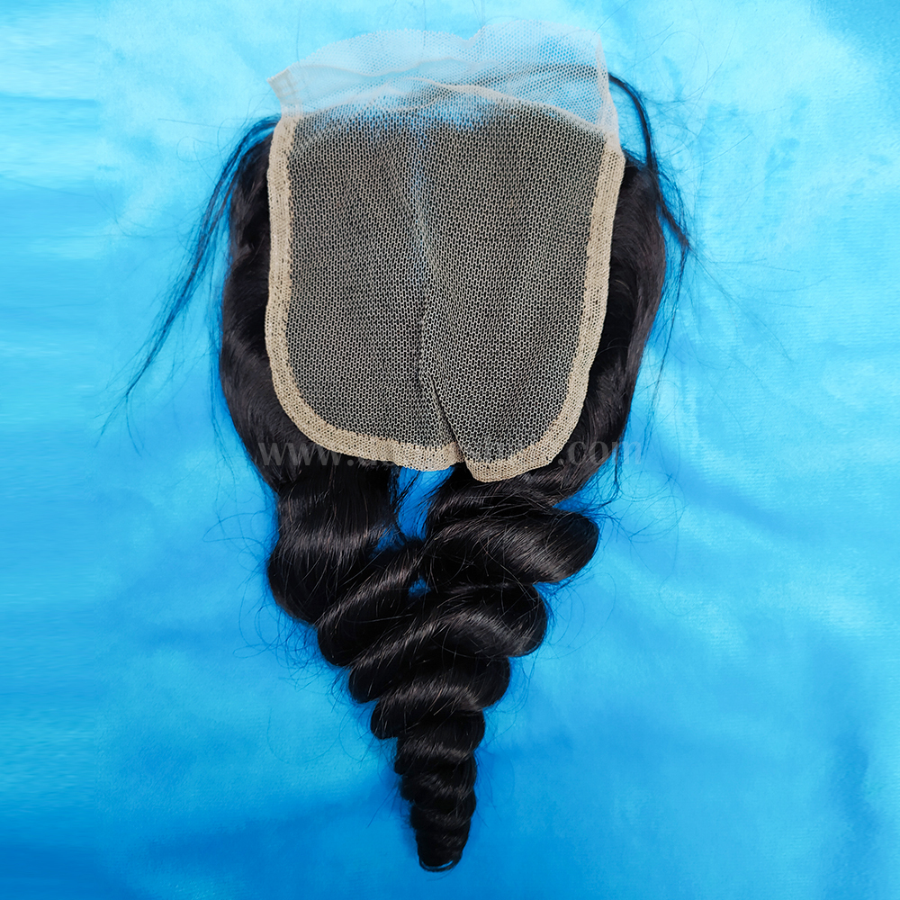 Donors 100% Mink Human Hair Loose Wave with 4x4 Transparent Lace Closure