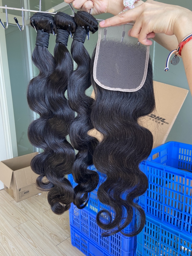 Donors Affordable Body Wave Mink Hair with 4x4 Transparent Lace Closure