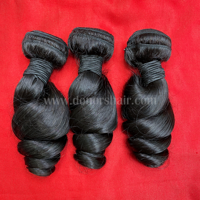 Donors 100% Mink Human Hair Loose Wave with 4x4 Transparent Lace Closure