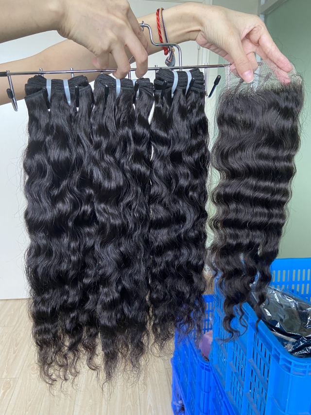 Donors 100% Raw Hair Cambodian Wavy with 4x4 Transparent Lace CLosure