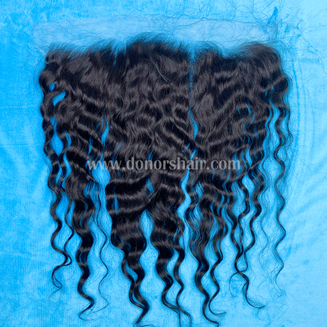 Donors Raw Hair Canbodian Wavy with 13x4 Transparent Lace Frontal