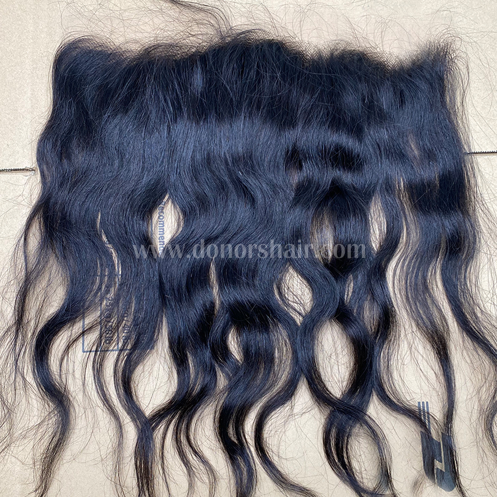Donors 100% Raw Hair Indian Wavy with 13x4 Transparent Lace Frontal